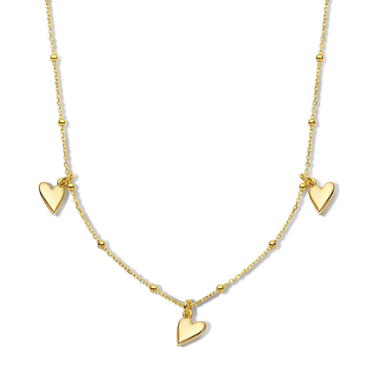 Naiomy vergulde zilveren ketting dames sharp hearts B2K51