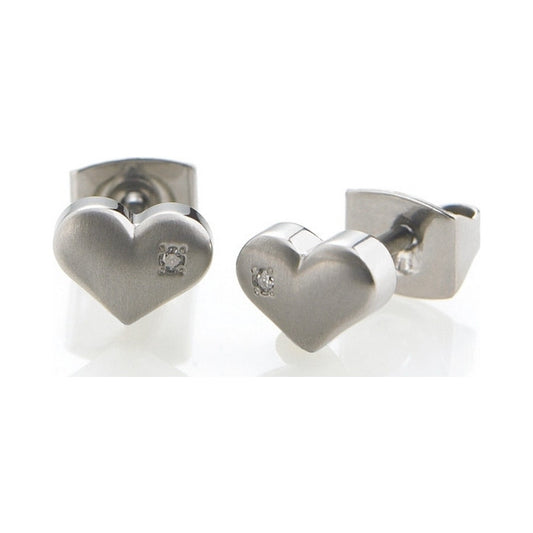 Boccia Titanium Hartjes Oorbellen met Diamant 0569-02