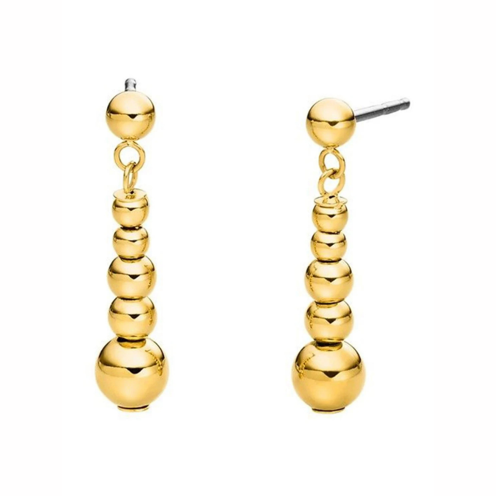 Boccia titanium oorbellen 6/05108-02 gouden bolletjes hangoorbellen