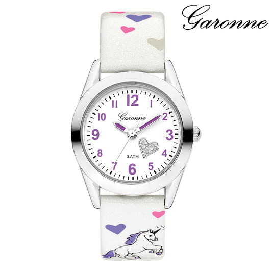 Garonne kinderhorloge unicorn wit/paars KV27Q469