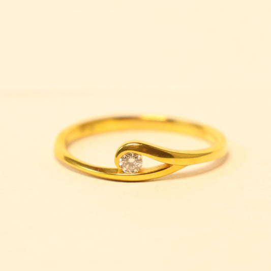 Geel gouden ring met briljant 058375A