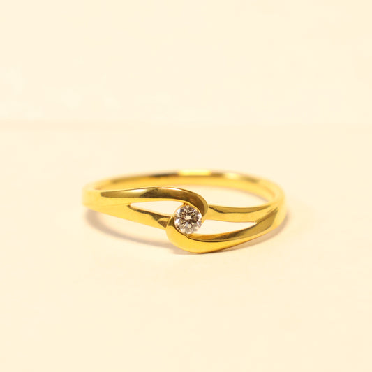 Geel gouden ring met briljant 058380A