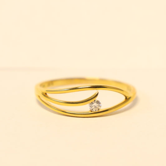 Geel gouden ring met briljant 062714A