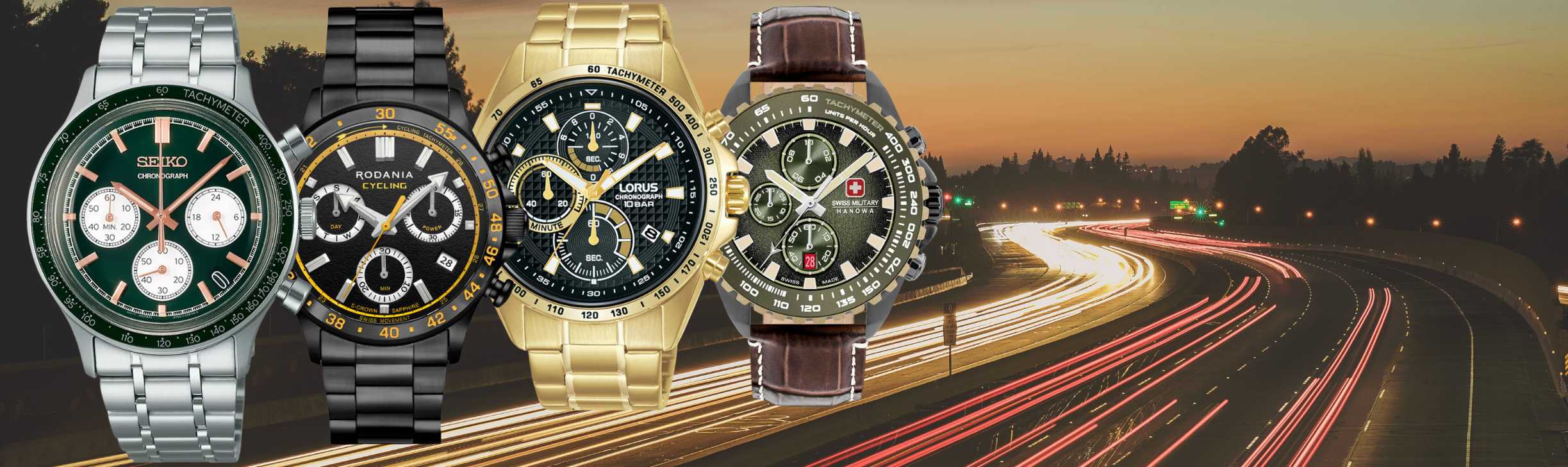 banner voor chronograaf horloges