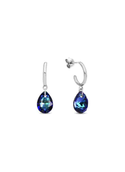 Spark silberne Creolen blaue Swarovski Kristalle K643311BB