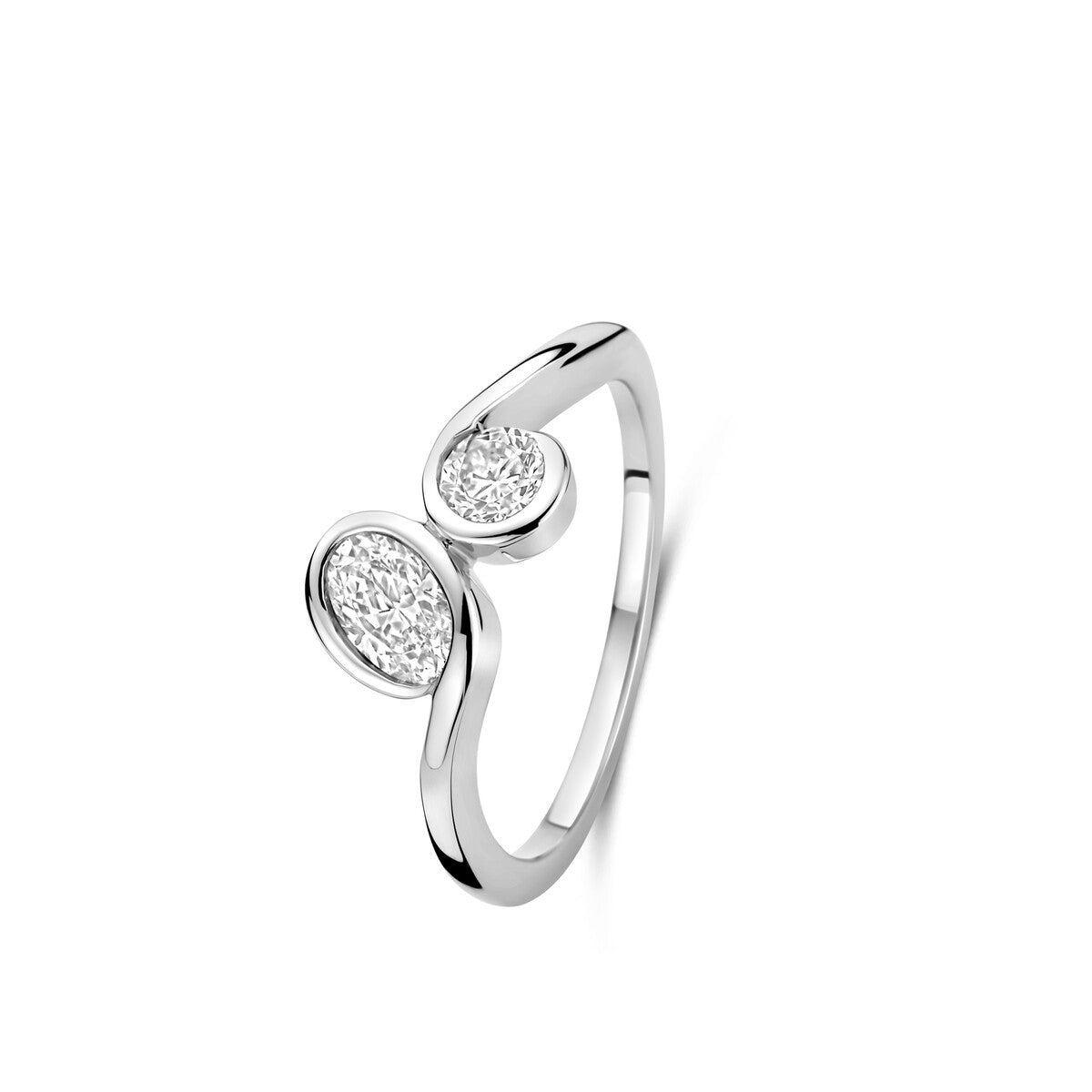 Naiomy silberner Ring doppelte Zirkonia N5D67