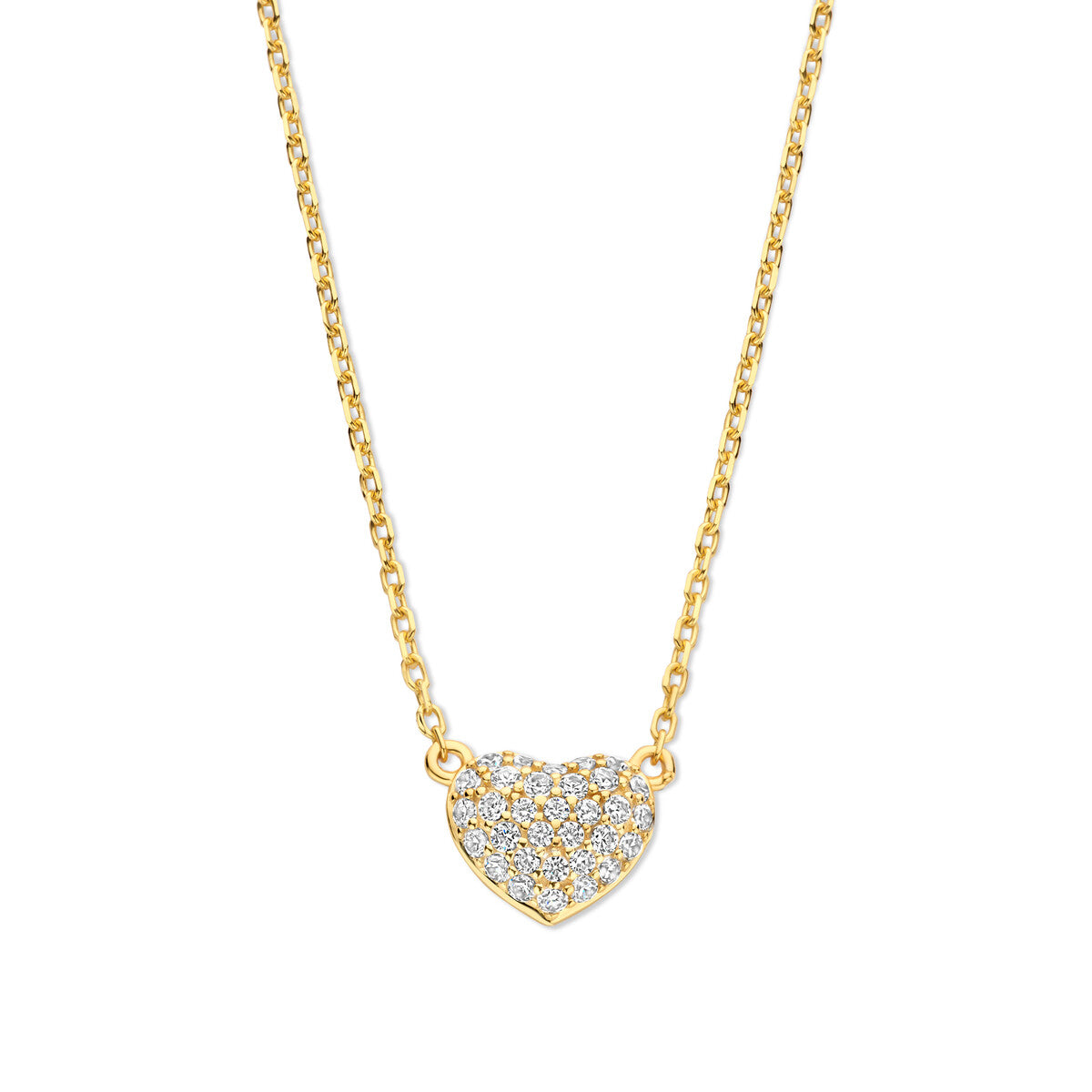 Naiomy vergulde zilveren ketting dames zirconia hartje N5E57