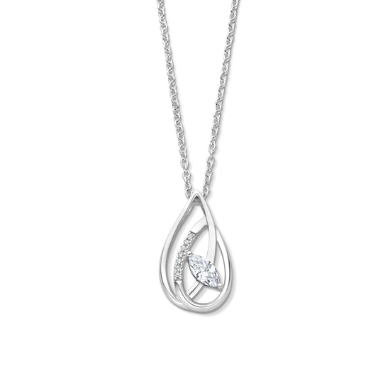Naiomy zilveren gala ketting druppel N5P73