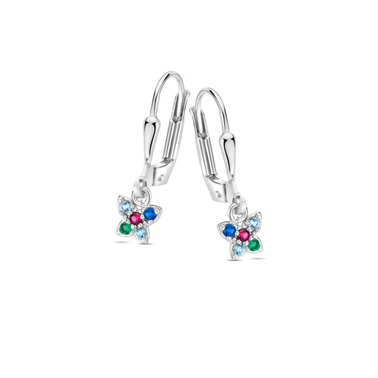 Naiomy Princess zilveren vlinder hangoorbellen PC065