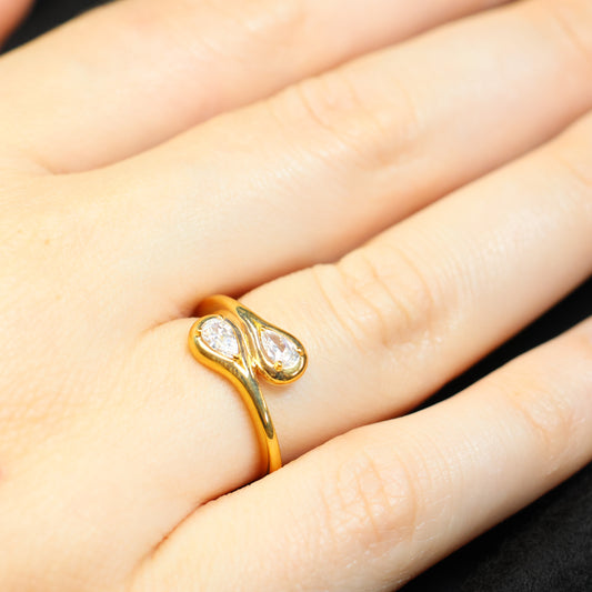 Naiomy Silver zilveren Bicolor ring met zirconia steen N4R63