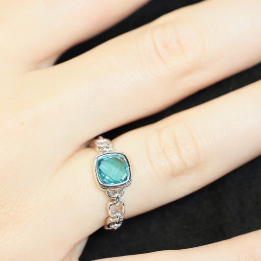 Naiomy Silver zilveren ring met Blauwe steen N3V54