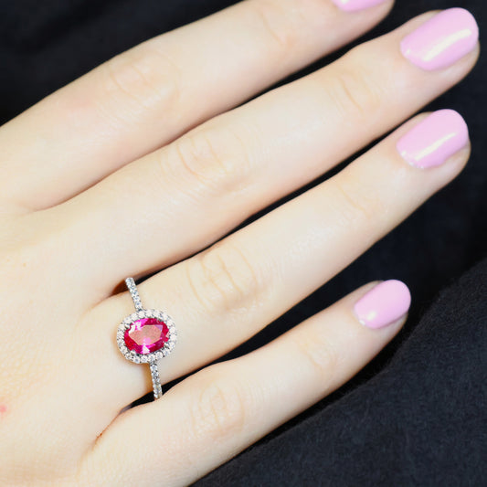 Naiomy Silver zilveren ring met Rode steen N8C27