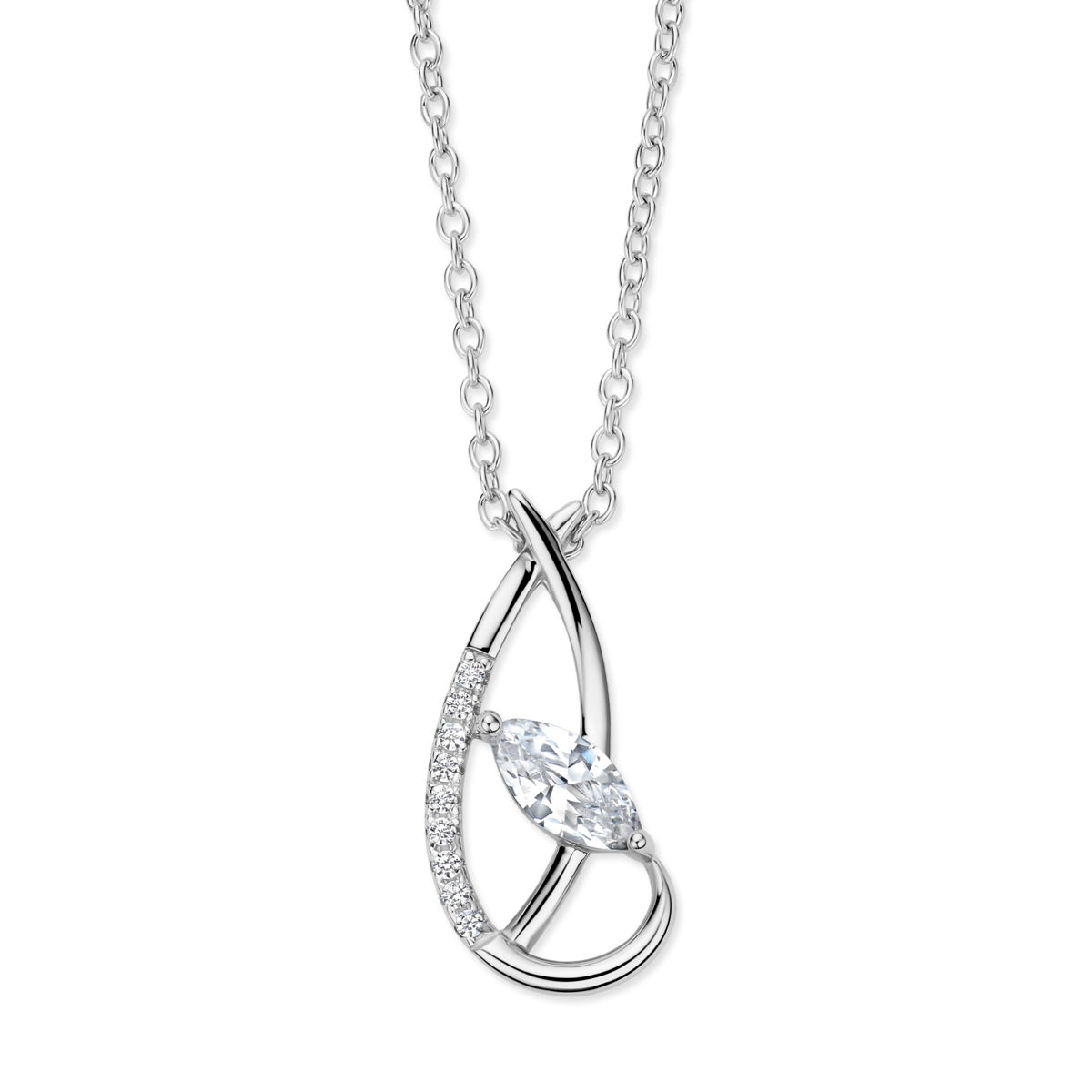 Naiomy zilveren ketting dames organische druppel N6R68