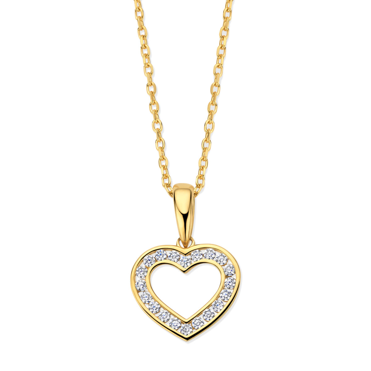 Naiomy zilveren ketting geelgoud verguld hart N6P74
