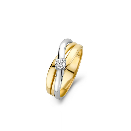 New Life ring 18kt wit-en geelgoud pepiet zonder structuur 0A190A