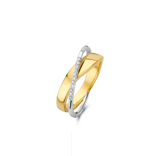 New Life ring 18kt wit-en geelgoud pepiet zonder structuur 0A193A