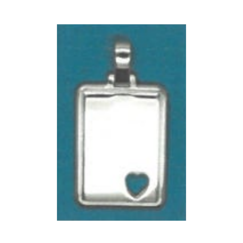 Tresor zilveren hanger plaatje glans open hart B160