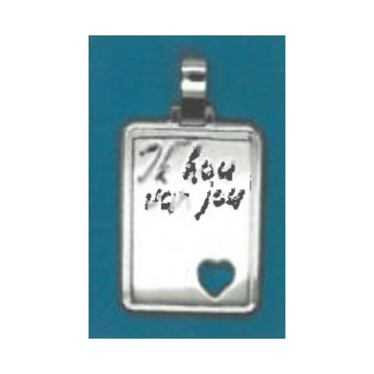 Tresor zilveren hanger plaatje "ik hou van jou" open hart B161N