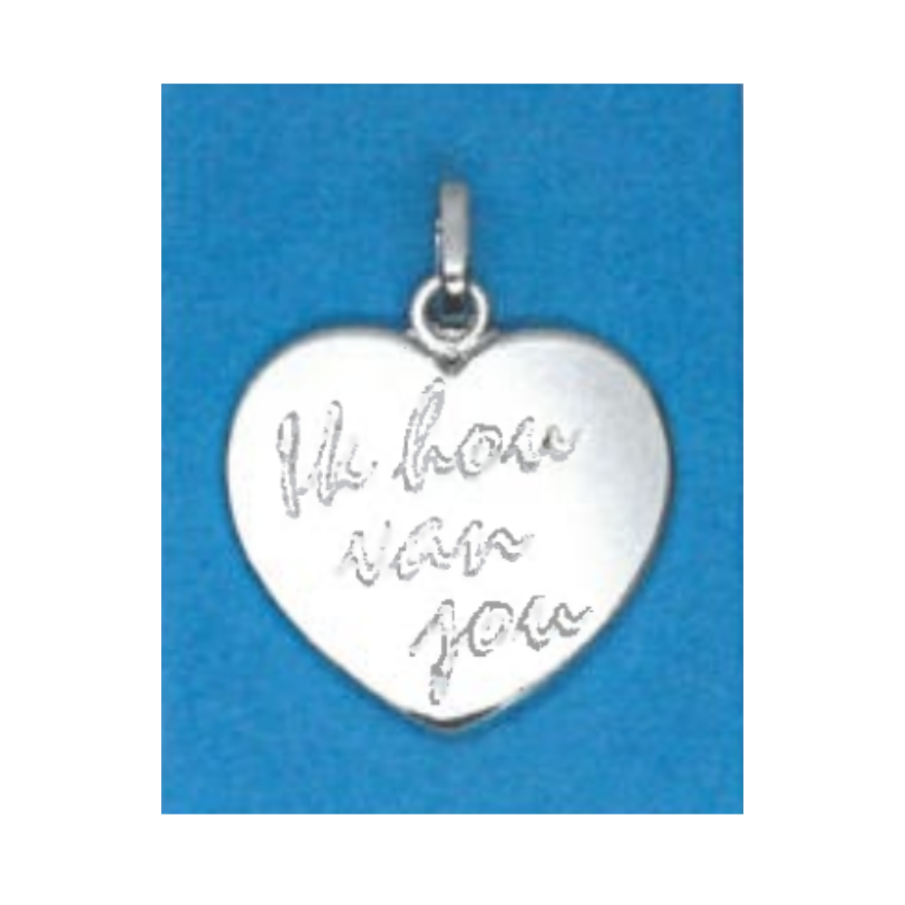 Tresor zilveren hartje hanger "ik hou van jou" B369N
