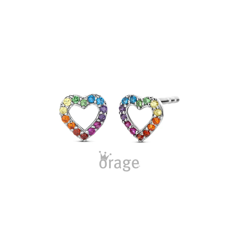 Orage kids oorbellen kleurrijk hartje O/4968/A