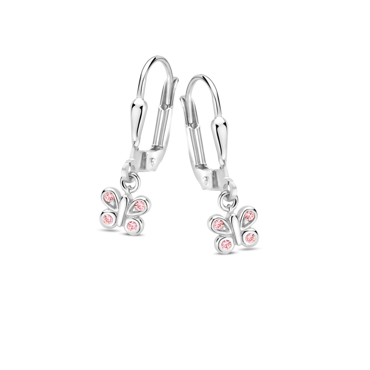 Naiomy Princess Vlinder hangoorbellen zilver PC067