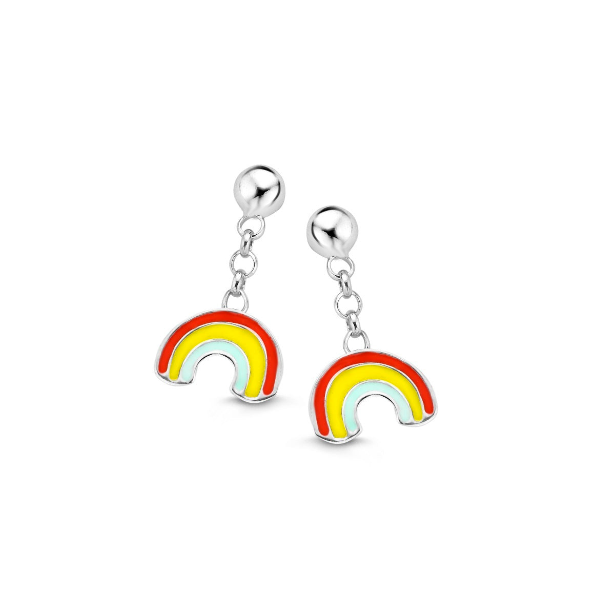 Naiomy Princess Regenboog hangoorbellen zilver PD055