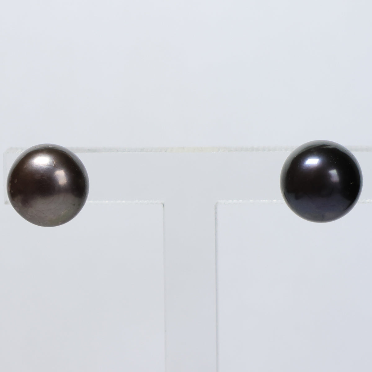 Parel oorbellen grijze biwa parel 10mm