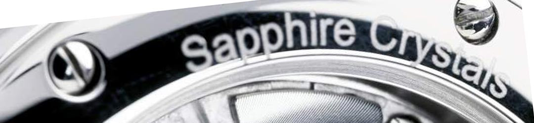 banner voor horloges met saffierglas