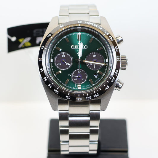 Seiko Prospex horloge SSC933P1 speedtimer heren solar chrono groen