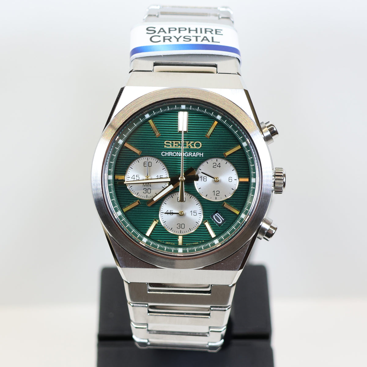 Seiko herenhorloge SSB461P1 quartz chrono green dial