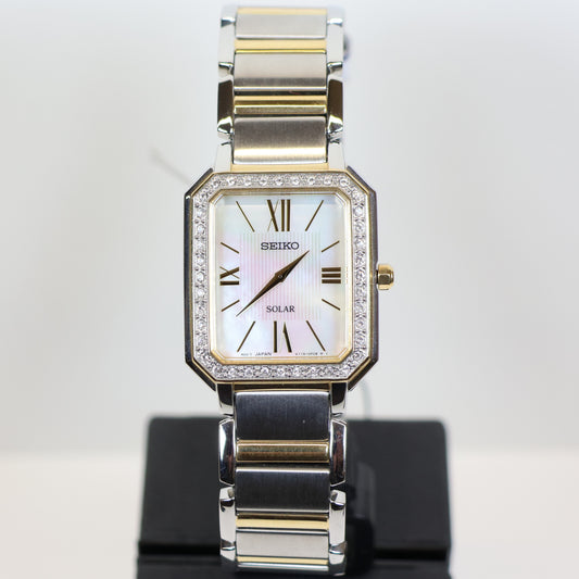 Seiko horloge dames SUP428P1 quartz square swarovski