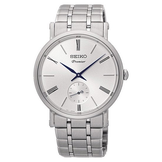 Seiko horloge srk033p1 Premier quartz silver