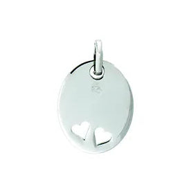 Tresor zilveren ovalen hanger hartjes B325