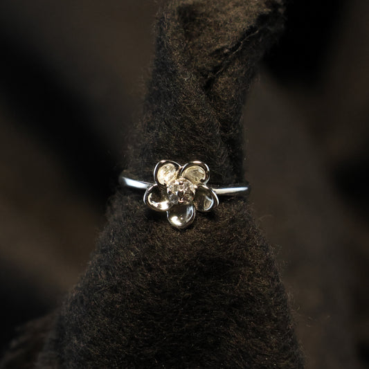 Zilveren Kids bloem ring 121510