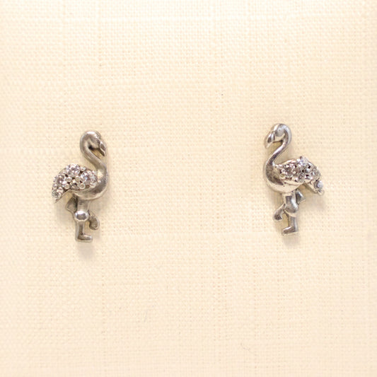 Zilveren Kids flamingo Oorbellen