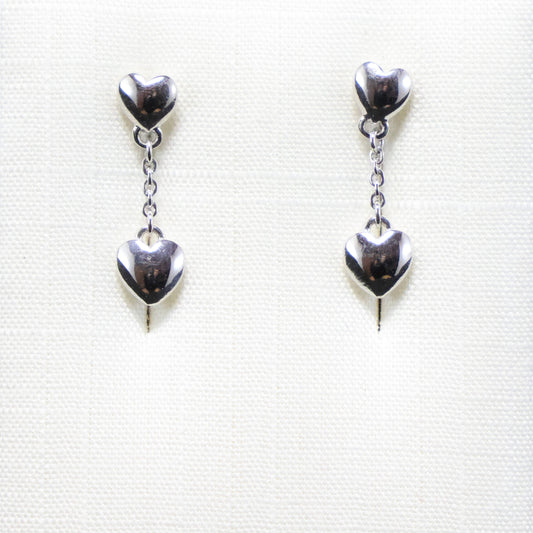 Zilveren Kids hartje hangoorbellen 732312