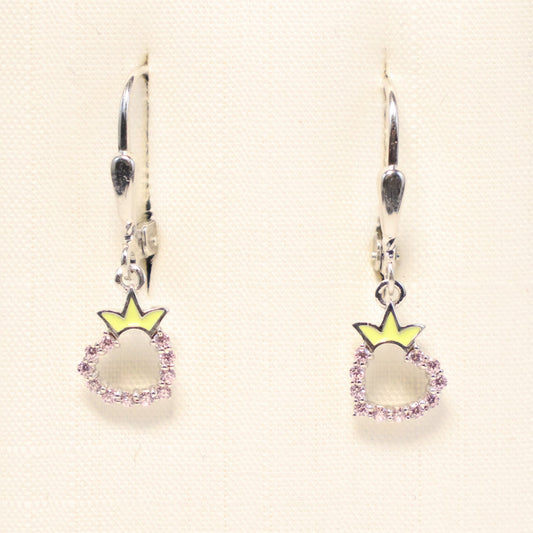 Zilveren Kids hartjes hangoorbellen 464584