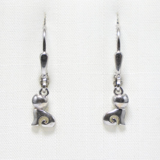 Zilveren Kids kat hangoorbellen