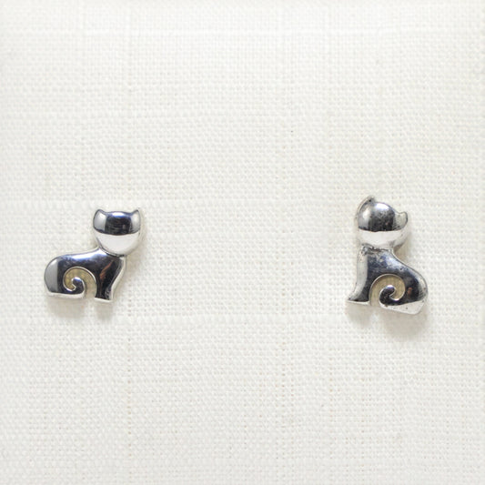 Zilveren Kids kat oorbellen