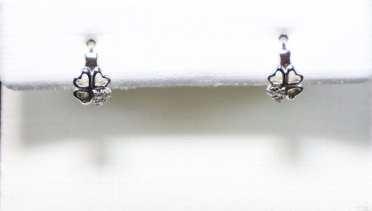 Zilveren Kids klavertje Creolen 730676