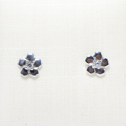 Zilveren Kids bloem oorbellen