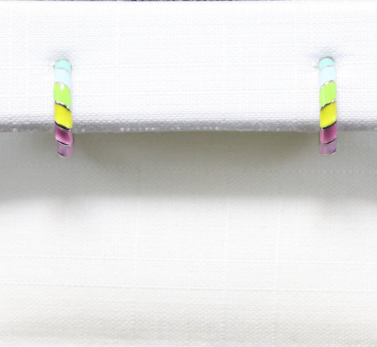 Zilveren Kids regenboog Creolen 14715