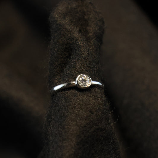 Zilveren Kids solitaire ring 350211