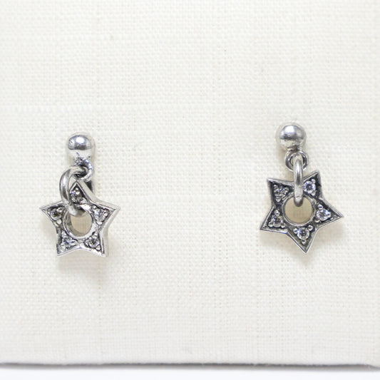 Zilveren Kids ster hangoorbellen