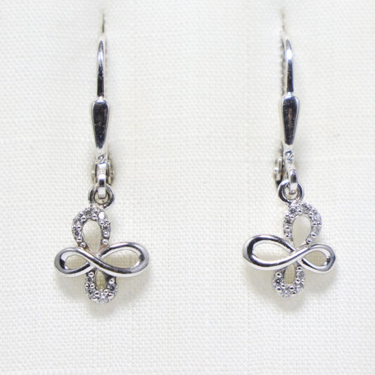 Zilveren Kids vlinder hangoorbellen