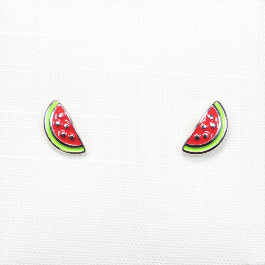 Zilveren Kids watermeloen oorbellen 883387