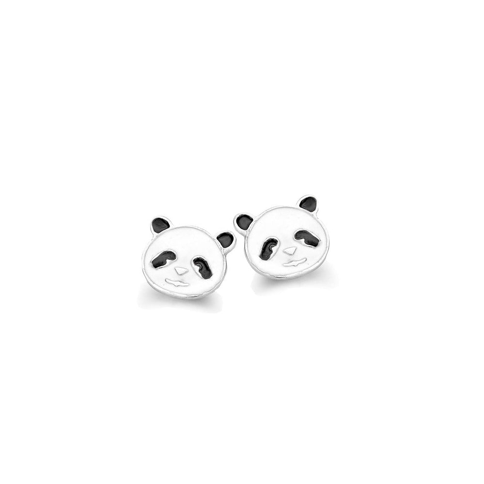 Zilveren kinderoorbellen panda hoofdje Naiomy Princess PB038