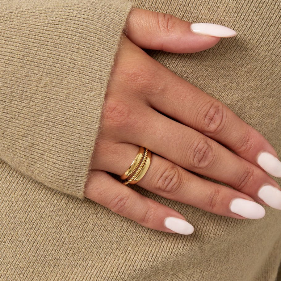 Roestvrij Stalen gele triple Ring