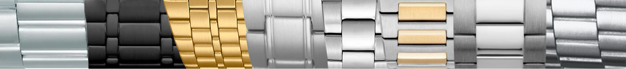 banner horloges met stalen band, zwarte stalen band, gouden stalen band, bicolor stalen band van verschillende merken uit onze winkel vandeheyning.be