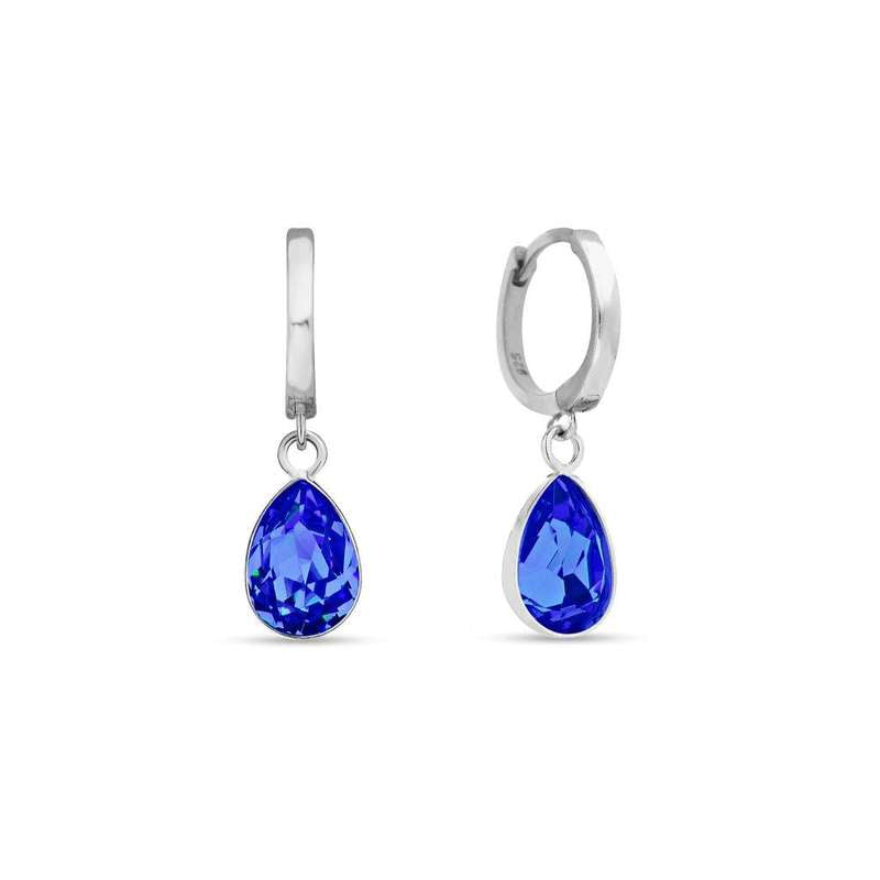 Spark zilveren creolen met blauwe Swarovski kristallen KCR432010SA